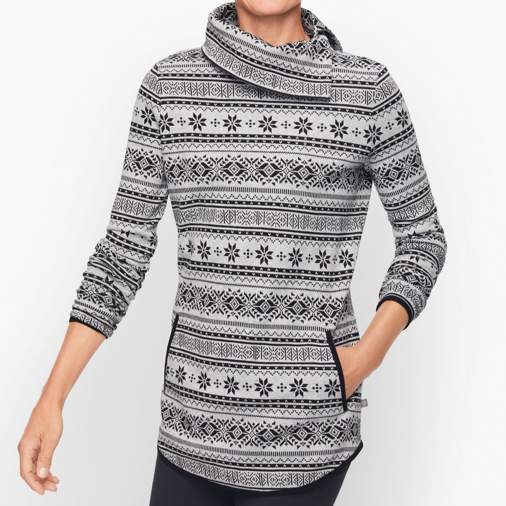 Talbots Split Neck Pullover- Winter Wonderland Fa… - image 1